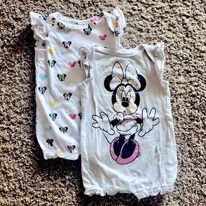 Disney Baby Girl Minnie Mouse One-Piece Romper Set, 2-pk, 3–6 Months